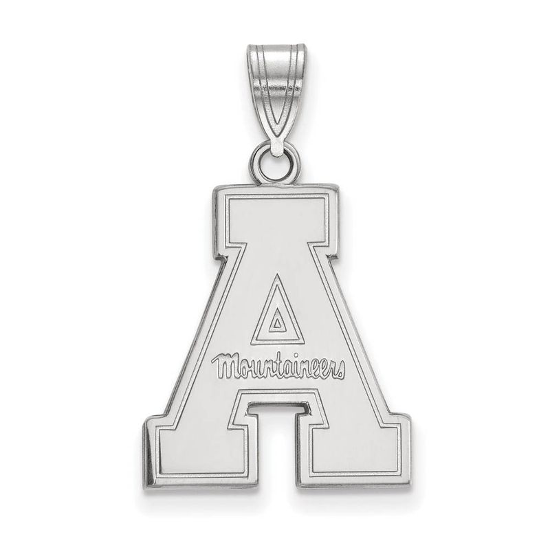 10k White Gold Appalachian State Large 'A' Pendant